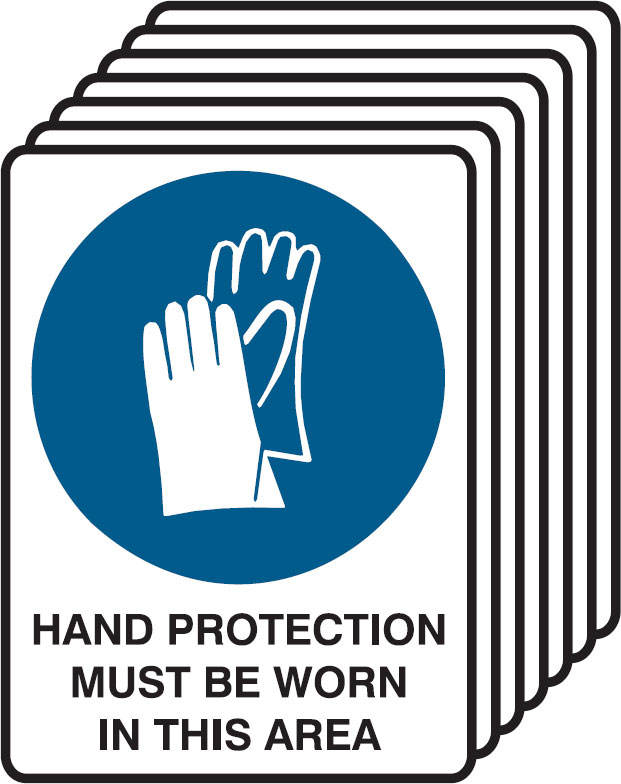 7 Pack Safety Signs  - Hand Protection Must Be Worn
