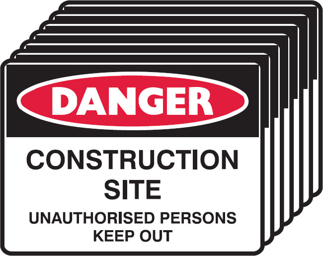 7 Pack Safety Signs  - Construction Site