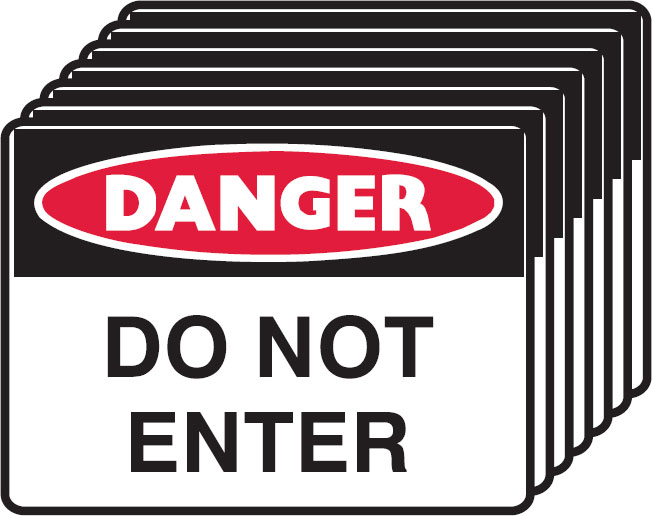 7 Pack Safety Signs  - Do Not Enter