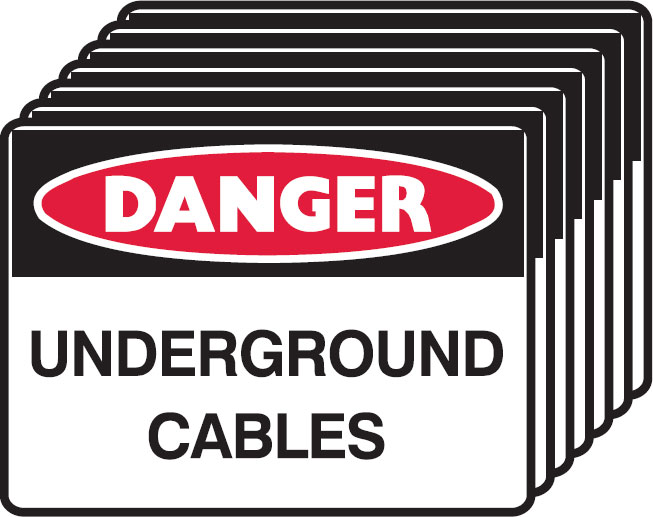 7 Pack Safety Signs  - Underground Cables