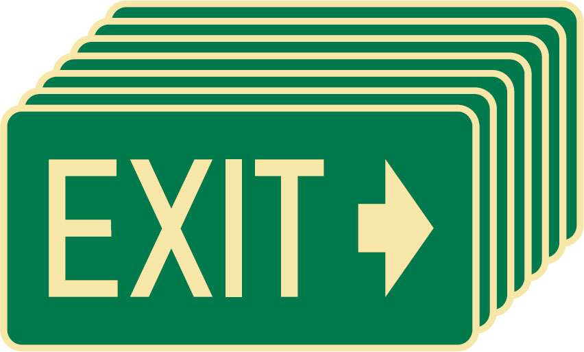 7 Pack Safety Signs  - Exit