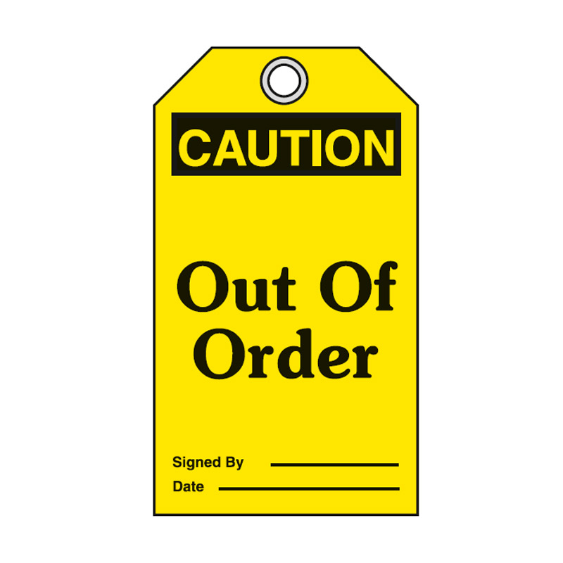 Accident Prevention Tags - Out Of Order