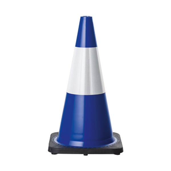 Traffic Cone with 3M Hi-Vis Reflective Collar 700mm Blue