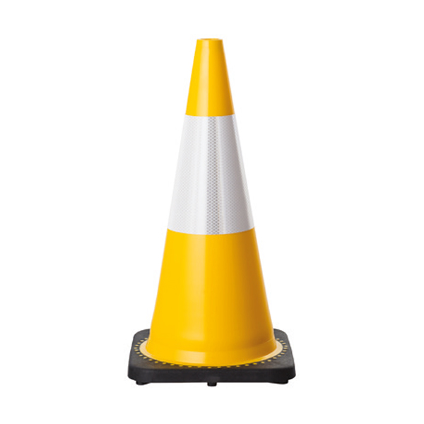 Traffic Cone with 3M Hi-Vis Reflective Collar 700mm Yellow