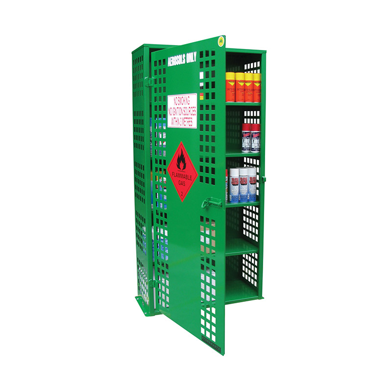 Paint Spray Can Aerosol Storage Cage 300 Can Capacity Tall - 1802mm (H) x 905mm (W) x 437mm (D), Green