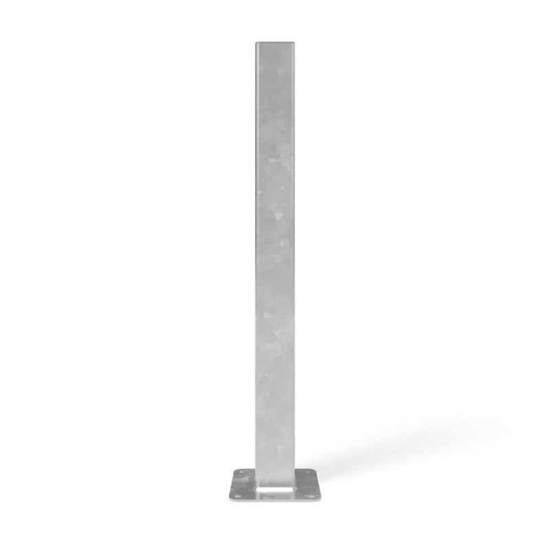 Bollard Fixed Heavy Duty Square Surface Mount 1000mm x 90mm Galvanised