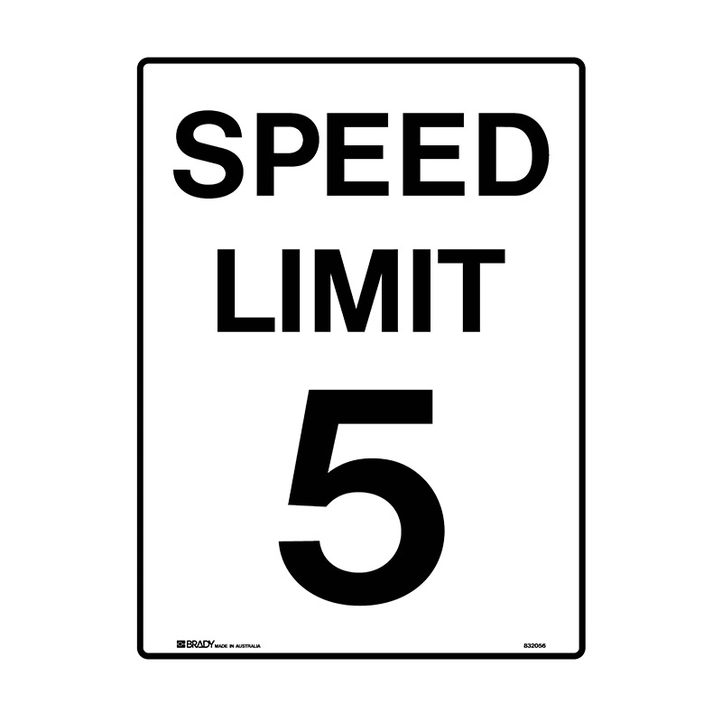 Traffic Control Sign - Speed Limit 5 - 450x600mm MTL