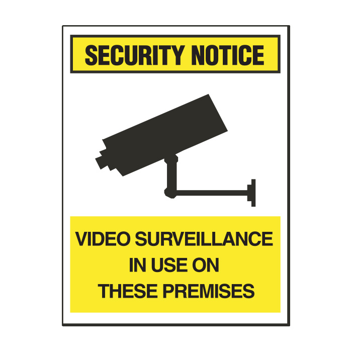 Security Notice Sign - Video surveillance in use on these premises - 180x250mm SS