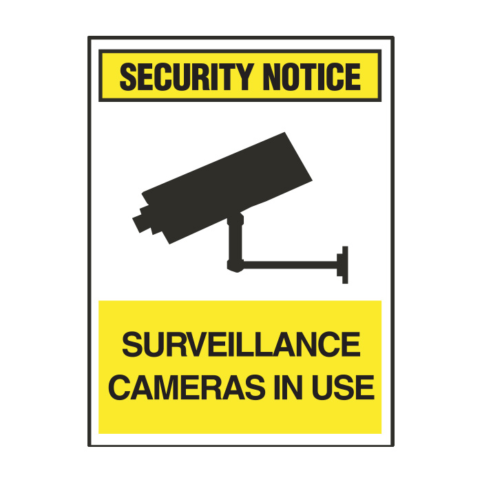 Security Notice Sign - Surveillance cameras in use - 180x250mm SS