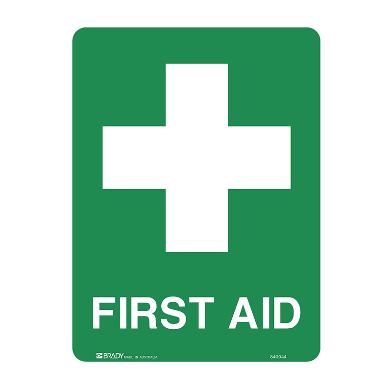 First Aid Sign - First Aid (with Picto), 300mm (W) x 450mm (H), Metal