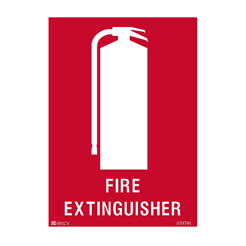 Fire Safety Sign - Fire Extinguisher (with Picto) - 250 x 180mm, Self Adhesive Vinyl