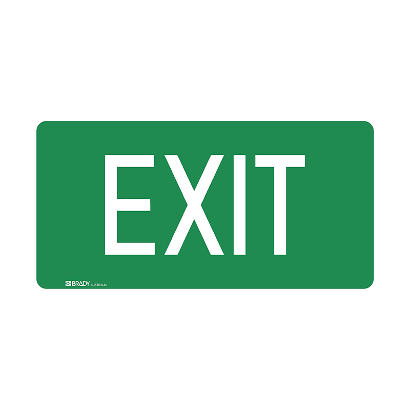Luminous Emergency Exit and Evacuation Sign - Exit - 350x180mm LUM MTL