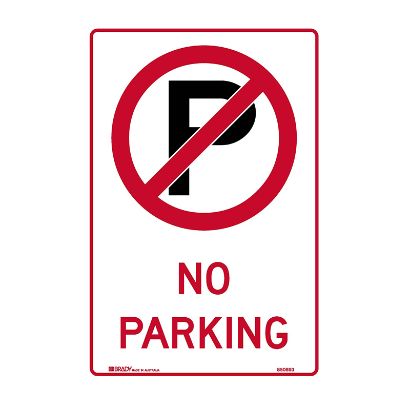 Parking Control Sign - No Parking (with Picto) - 300x450mm C2 ALUM