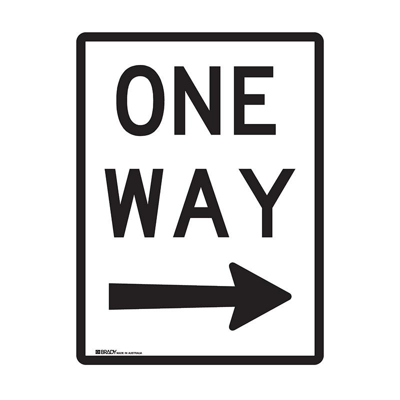 Regulatory Road Sign - R2-2 One Way (with Right Arrow) - 450x600mm C1 ALUM