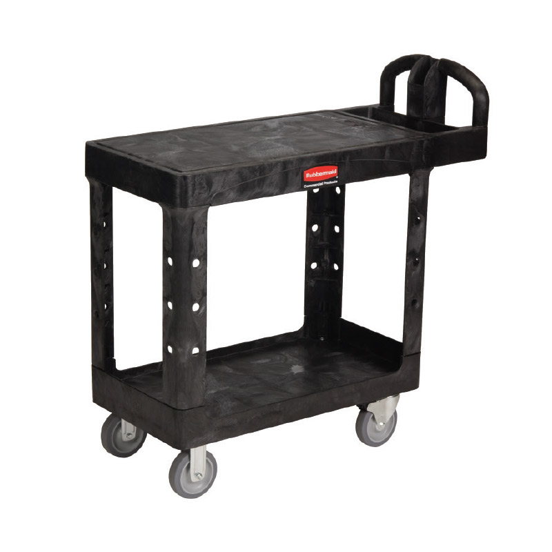 Rubbermaid Heavy Duty Utility Cart Flat Shelf, 227kg, Black