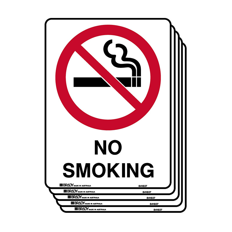 Multi-Pack Prohibition Labels - No Smoking (with Picto) - 90x125mm SS