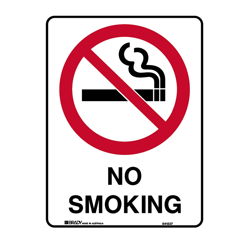 Prohibition Sign - No Smoking (with Picto) - 300x450mm MTL