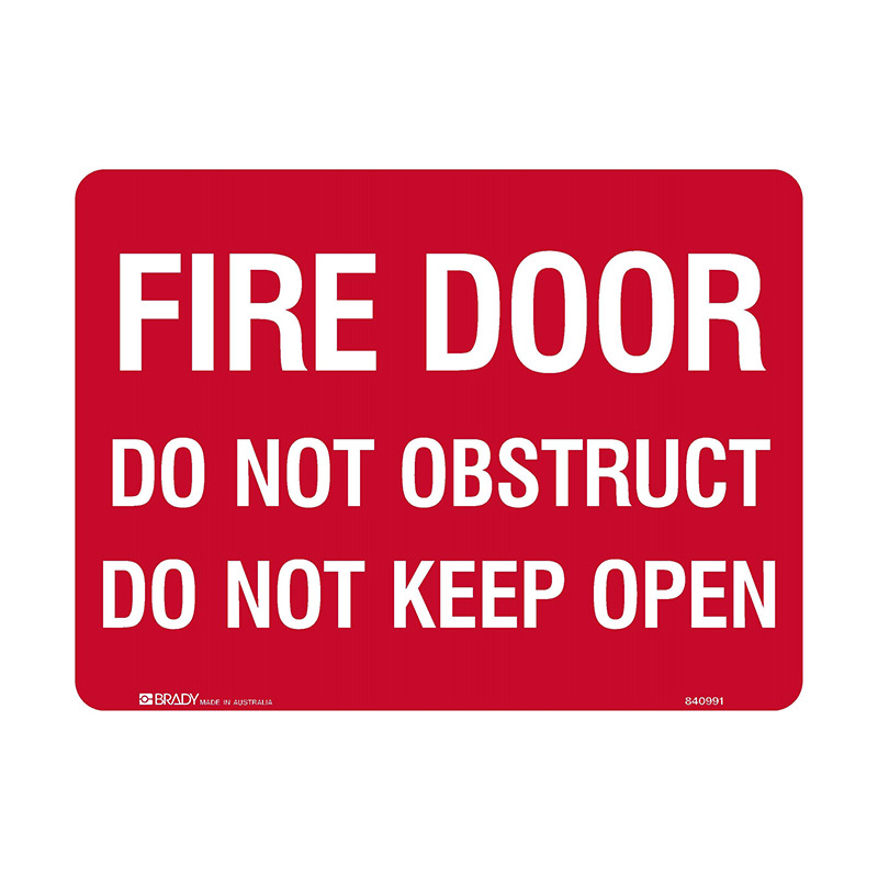 Fire Safety Sign - Fire Door Do Not Obstruct Do Not Keep Open - 300x225mm MTL
