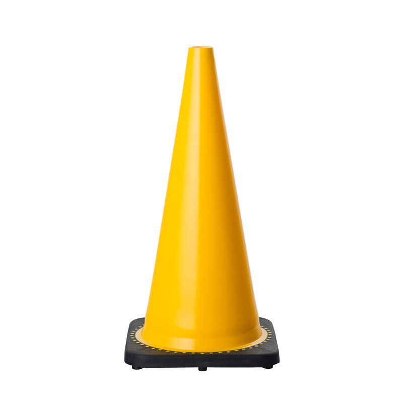 Traffic Control Cone with Rubber Base 710mm Yellow