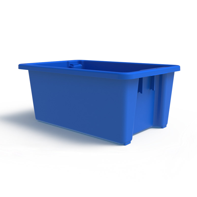 Stack & Nest Plastic Crate Tub 52L Blue