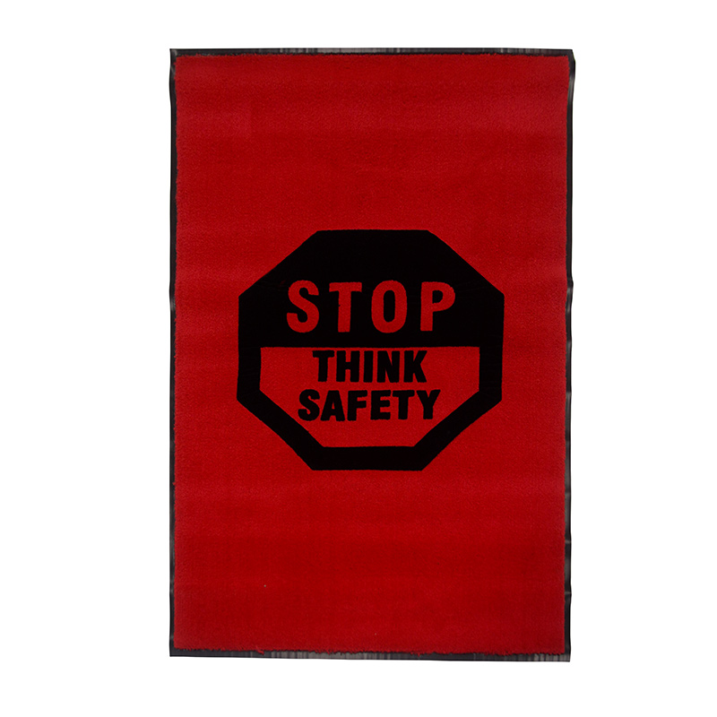 Safety Slogan Carpet Mats - 'Stop Think Safety', 920mm (W) x 1530mm (L)