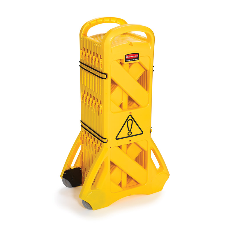 Rubbermaid Expanding Barrier with Wheels 4m Yellow