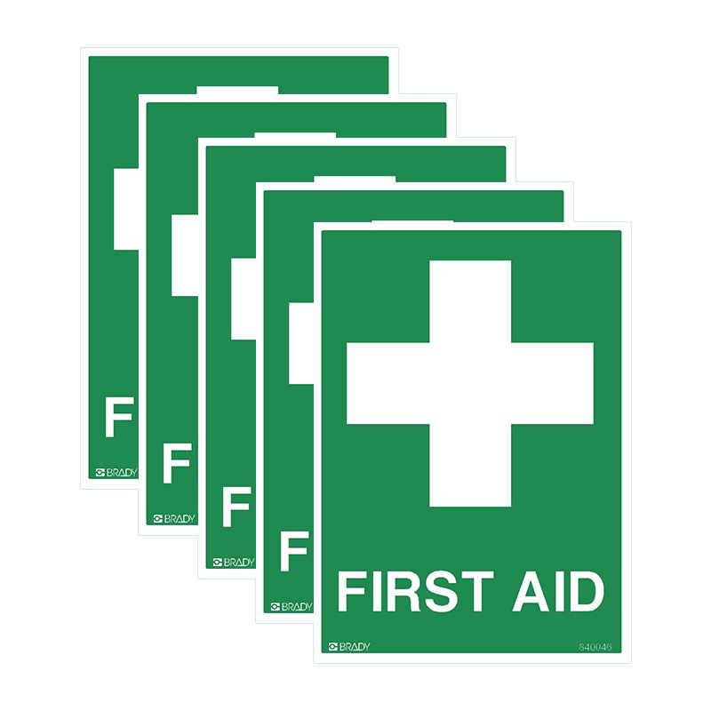 Multi-Pack First Aid Labels - First Aid - 90x125mm LUM SS