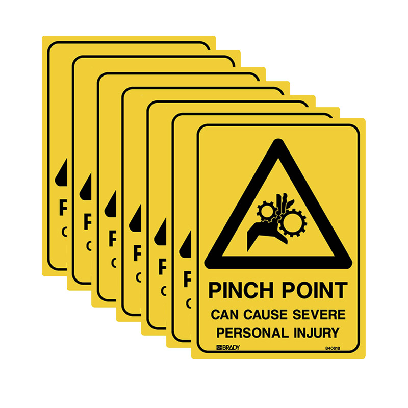 Multi-Pack Warning Signs - Pinch Point Can Cause Severe Personal Injury - 180x250mm SS