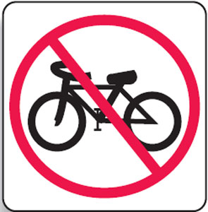 Regulatory Signs - No Bikes Picto, R6-10-3, 450 x 450mm, Class 1, Aluminium