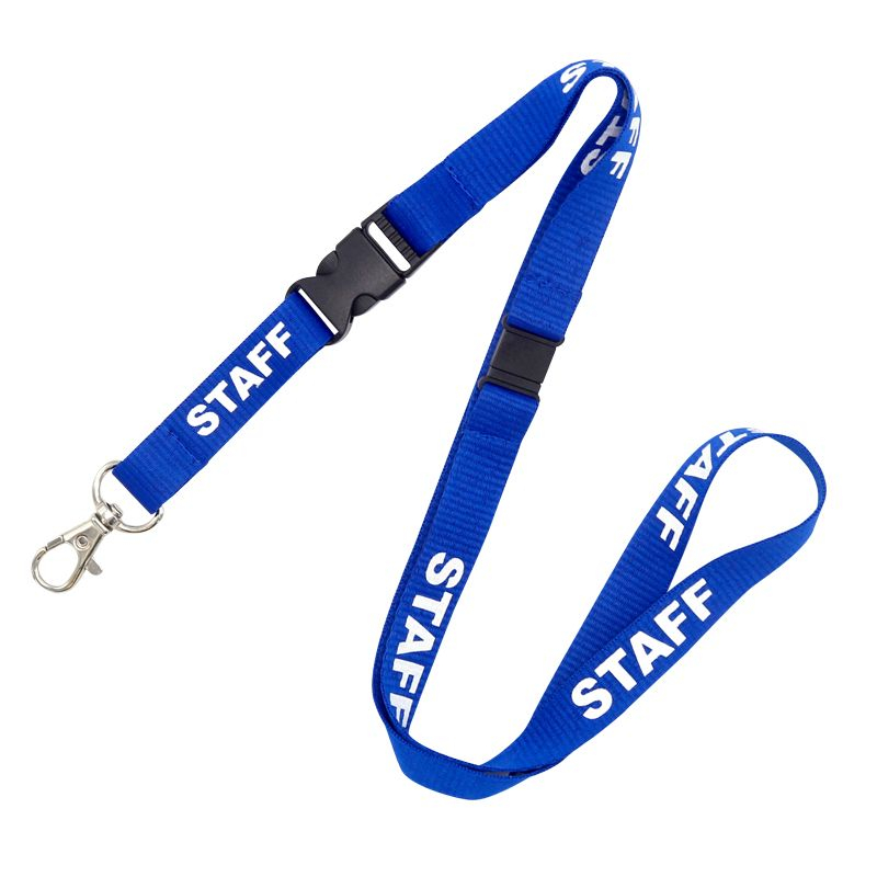 Staff Lanyard Pack 50, 16mm with Trigger Hook and Breakaway - Blue