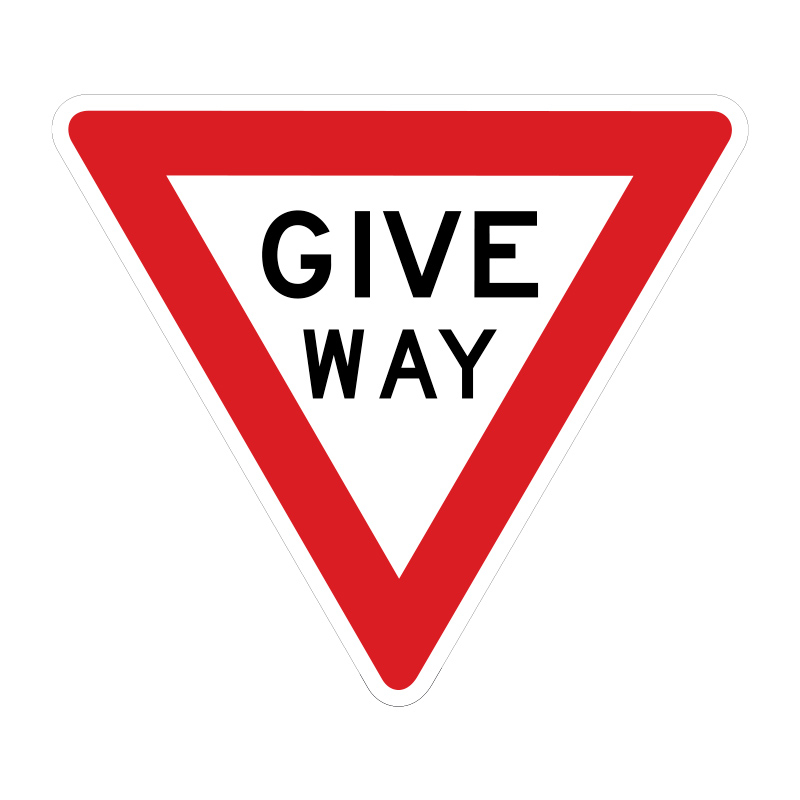 Regulatory Sign - R1-2 Give Way, Triangle, Class 1 Reflective, 750mm 
