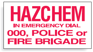 Sign Hazchem in Emergency Dial 000, 600mm (W) x 300mm (H), Metal