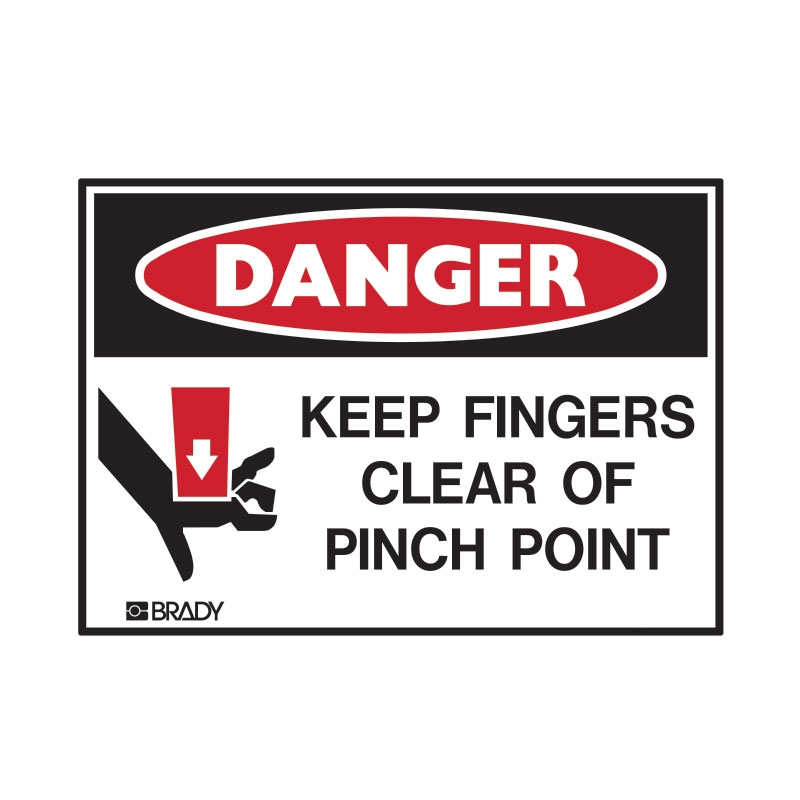 Small Graphic Labels - Keep Fingers Clear Of Pinch Point