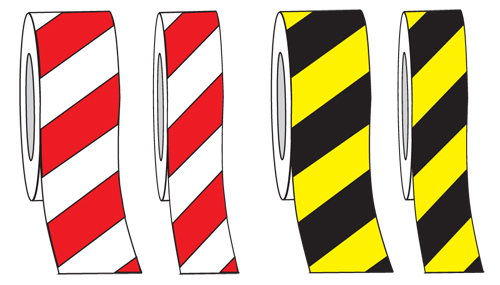 Striped Floor Marking Tape - Red/Wht 50mm