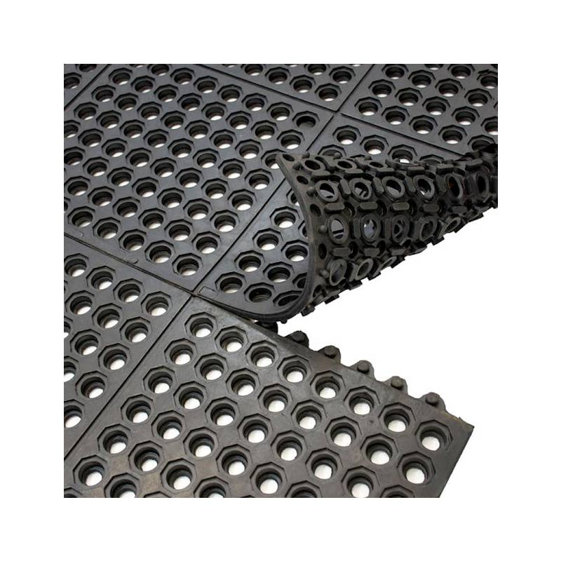 Mattek Comfort Link Grit Top Matting, 900mm (W) x 900mm (L), Black