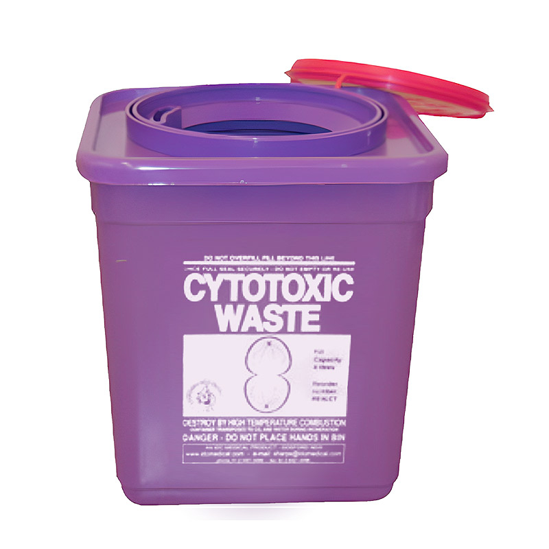 Cytotoxic Waste Container - Square 4.75L