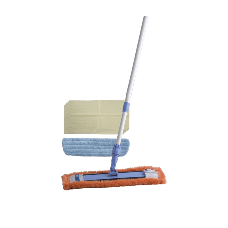 Oates Triple Action Flat Mop Floor Cleaner with Pads and Cloths Bundle 
