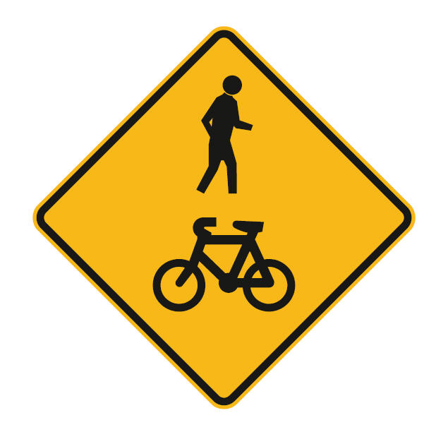 Bicycle Path Sign - Shared Path Warning Symbol