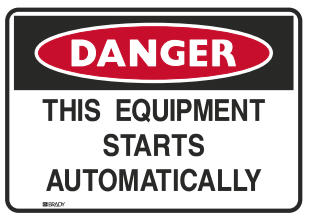 Toughwash® Danger Signs - This Equipment Starts Automatically