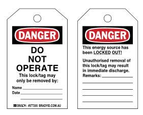 Toughwash ® Do Not Operate Tags