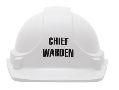 3M Pre-Printed Hard Hats - White - Chief Warden