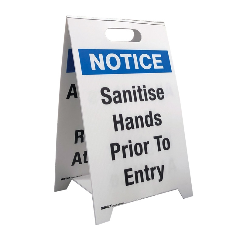 2 Legend Economy Floor Stand/Sign – Sanitise Hands Prior To Entry/All Visitors Must Register at Office