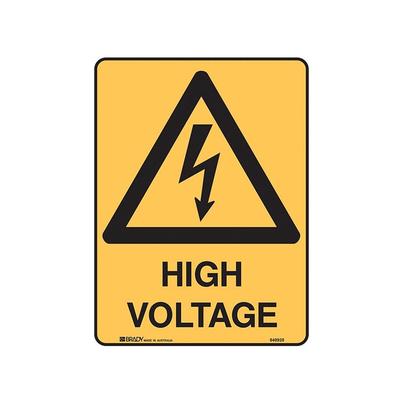 A4 Warning Sign - High Voltage, Polypropylene