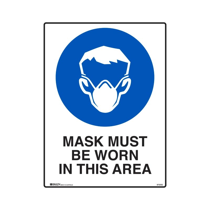 A4 Mandatory Sign - Mask Must Be Worn, Polypropylene