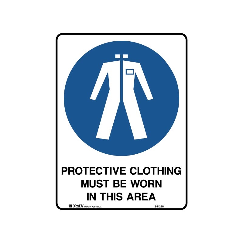 A4 Mandatory Sign - Protective Clothing Must Be Worn, Polypropylene