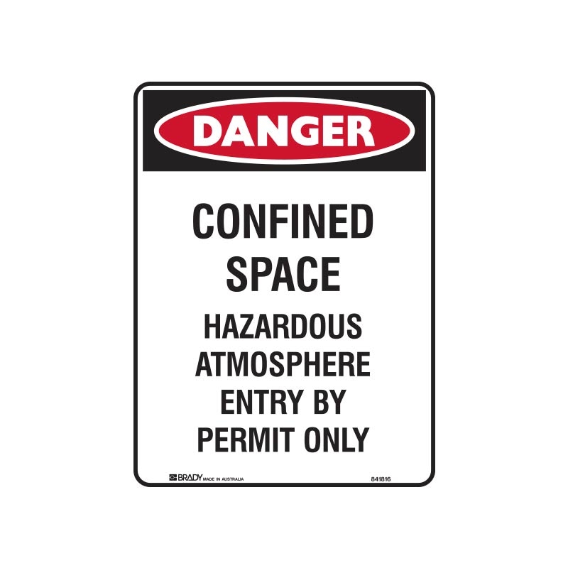 A4 Danger Signs - Confined Space, Polypropylene