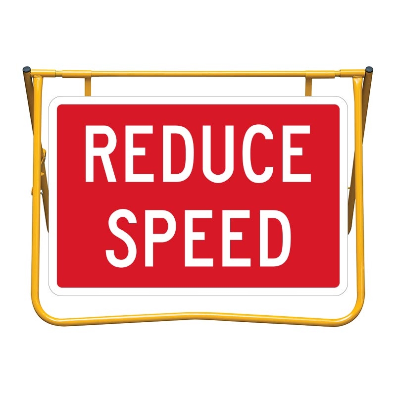 Reduce Speed Sign and Stand Kit, 900 x 600mm