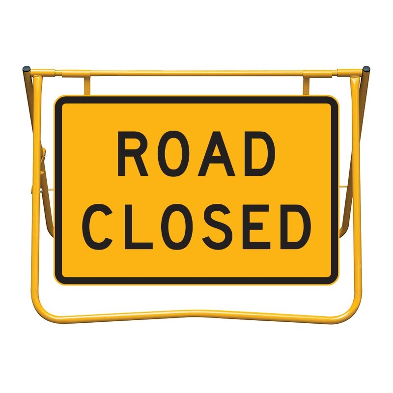 Road Closed Swing Sign Stand Kit, 900 x 600mm