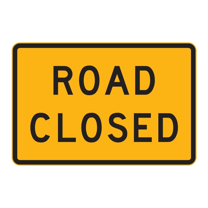 Road Closed Swing Sign, 900 x 600mm