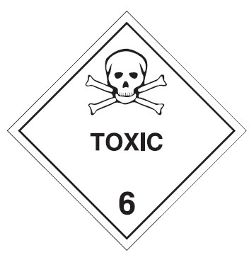 Hazardous Material Placards, Label - Toxic 6